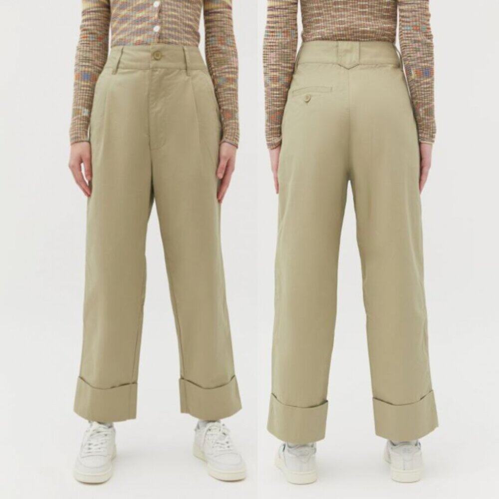 Urban Outfitters Tan Wide-Leg Trousers